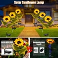 thumbnail image 3 of MesaSe 2PCS Solar Sunflowers Lights Decorative Landscape Light IP65 Waterproof Solar Stake Light for Patio Lawn Yard Pathway Decoration, 3 of 10