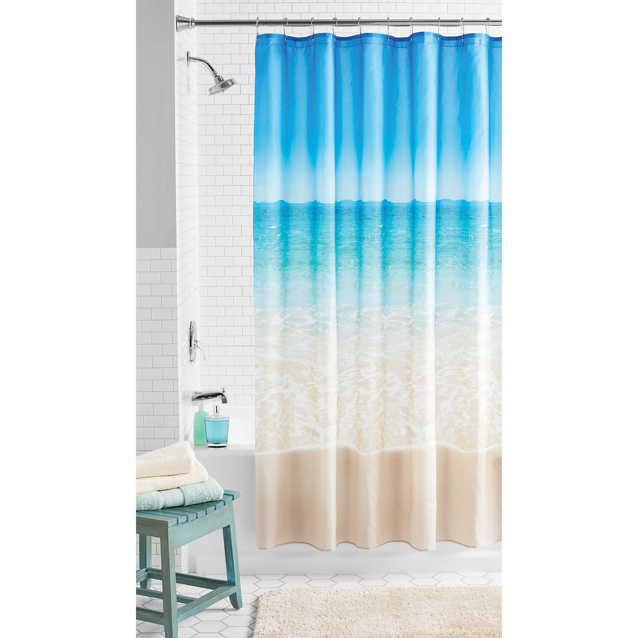 Printed Polyester Shower Curtain Wa Details about   Ormis Tropical Palm Leaves Shower Curtain 
