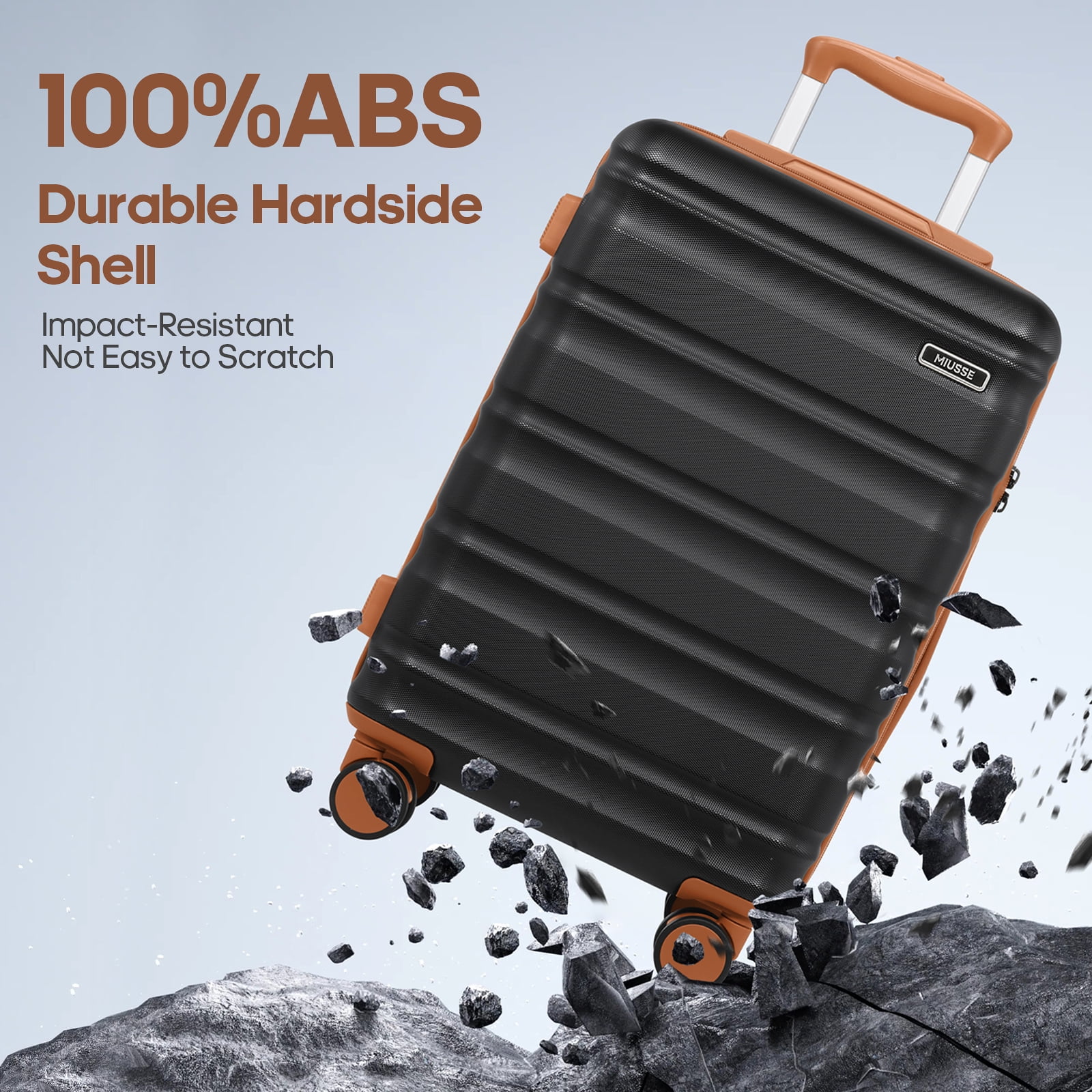 MIUSSE Hard Shell Luggage Sets 7 Pieces, 28/24/20 inch Suitcase Sets with Spinner Wheels & TSA Lock, Hard Case Luggage Set with Travel Backpack and Packing Cubes