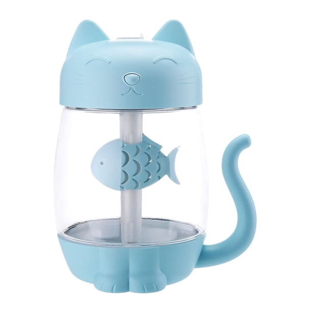 USB lindo gato humidificador ventilador luz LED difusor de aire fabricante de Azul Colcomx humidificador de aire