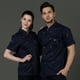 thumbnail image 5 of CHEF DE ALGODÓN UNIFORM UNIFORM UNIFORMA CAMISETAS CORTAS DE VERANO PARA HOMBRES CHEFE DE CHEF APRONES BOTONES Sudaderas para la parrilla Restaurante Bar tienda Cafés azul L Inevent HA012099-12, 5 of 7