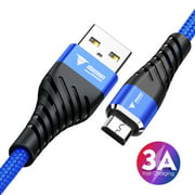2 Pack Micro USB Cable Demon-Devices Braided Nylon Cell Phone Charger - Fast Charging & Sync