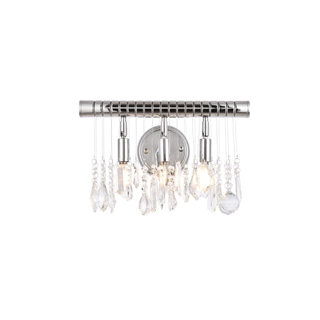 Elegant Lighting Chorus Line Contemporary 3 Light E12 Chrome Wall Sconce