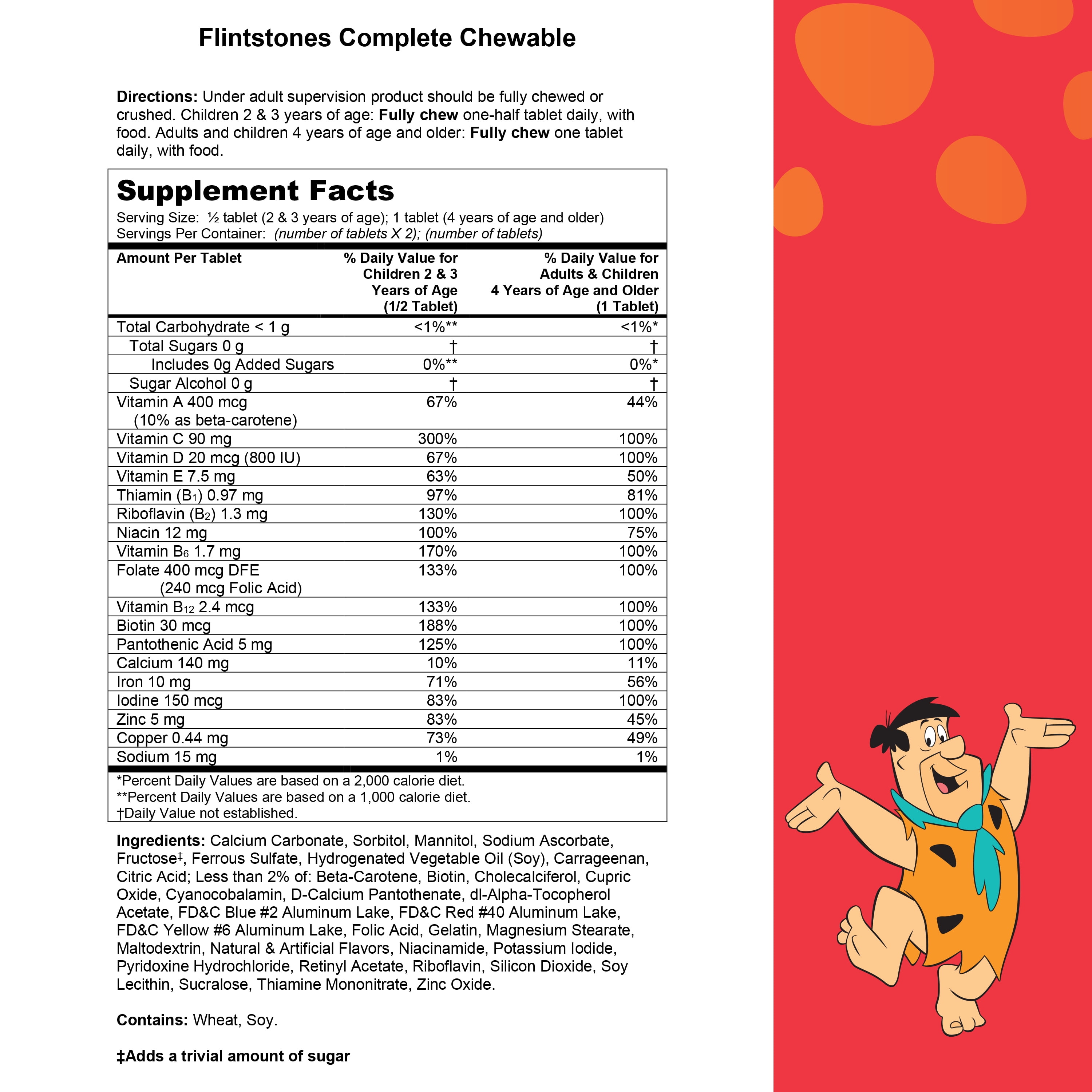 Flintstones Complete Chewable Kids Vitamins ages 2+, 90 Count