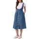 thumbnail image 2 of Vestido con tirantes INSPIRE CHIC para mujer, vestido midi de mezclilla con botones en la parte delantera y cuello en U clásico, con bolsillos, talla XL, color azul, 2 of 6