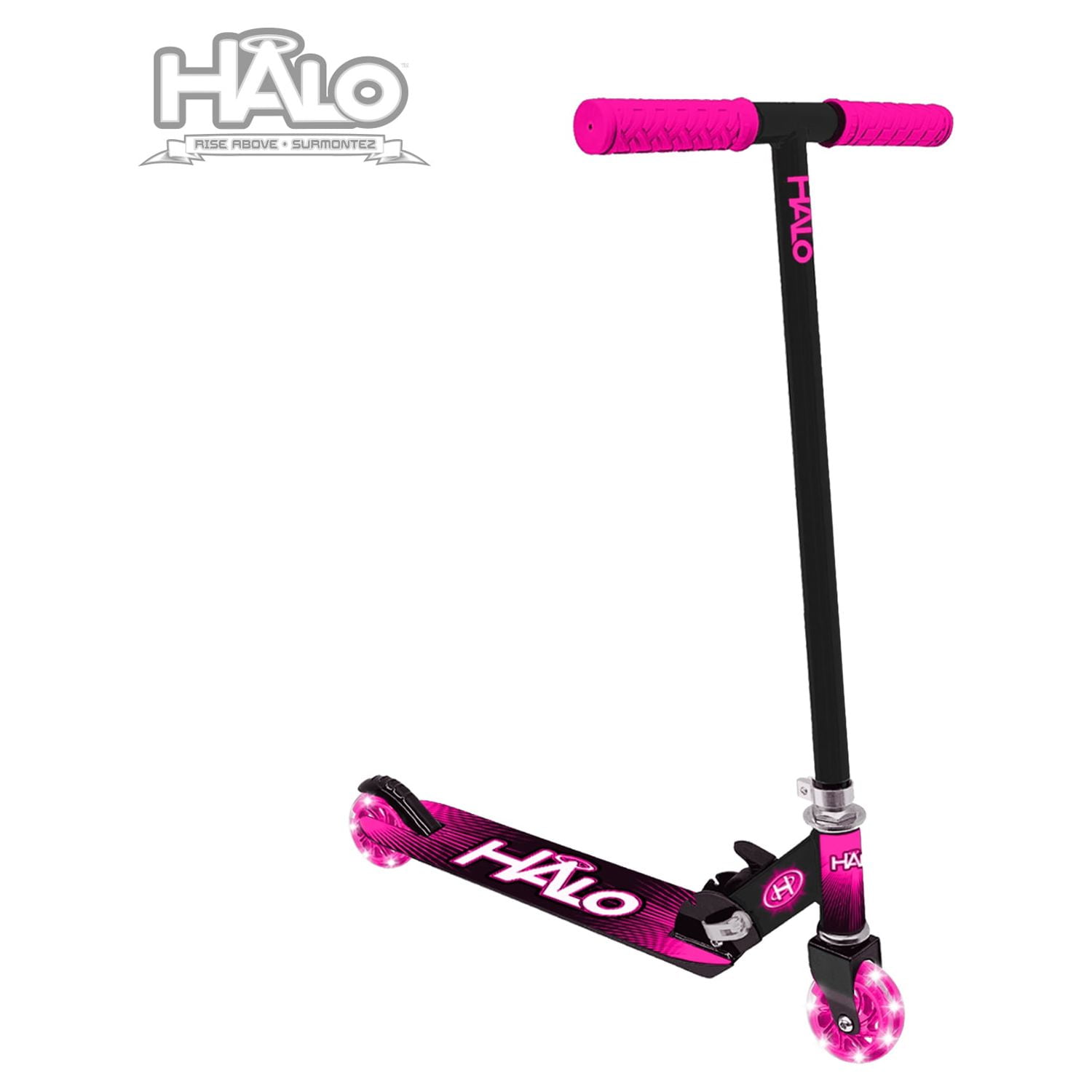 HALO Rise Above Supreme Inline Scooter with Light Up Wheels - Pink - for All Riders (Unisex)