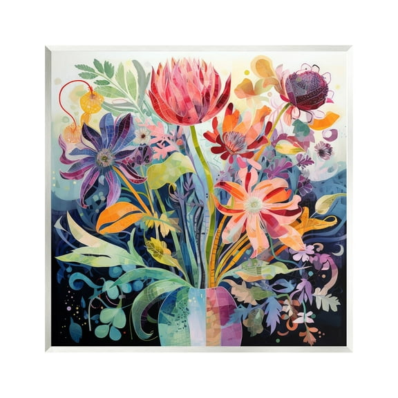 Stupell Industries Busy Modern Florals Botanical & Floral Painting Unframed Art Print Wall Art, 12 x 12