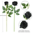 thumbnail image 5 of TETOU 12pcs Artificial Rose Flower Silk Fake Roses Real Touch for Party Wedding Centerpiece Bouquet Decor - Black, 5 of 8