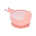 thumbnail image 2 of Cuenco de silicona para niños pequeños, antideslizante, con ventosa, multifunción, sin BPA, apto para microondas, color rosa y blanco, 2 of 14
