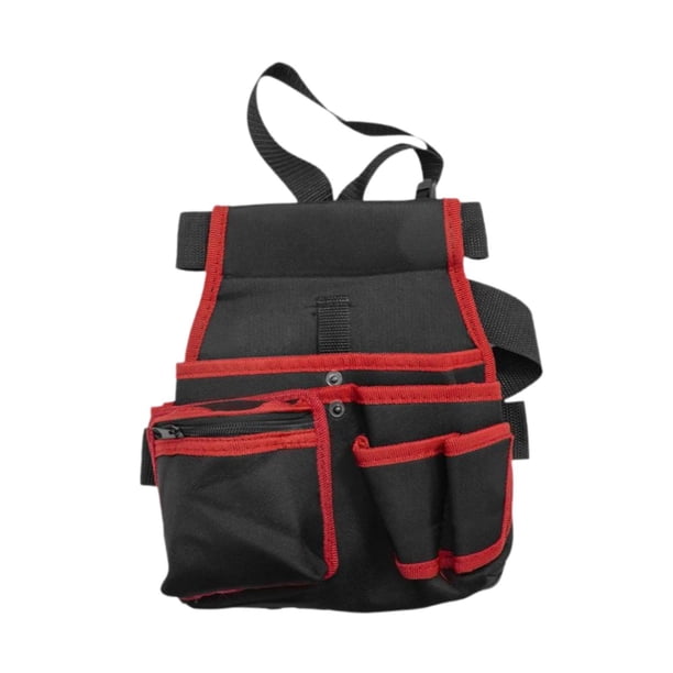 Bolsa organizadora de herramientas para la cintura con múltiples bolsillos, almacenamiento multiusos para la familia. Rojo