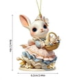 thumbnail image 3 of Wooowa Easter Bunny And Egg Hanging Ornaments With 2D Flat Designs, for Gifts Home Garden And Wall Decoration, 3 of 6