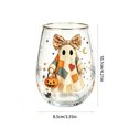 thumbnail image 3 of SLYNSHome Fall Harvest Stemless Whiskey Glass,Ghost With Pumpkin Gold Rim Crystal Tumbler For Wine And Cocktails, Lead Free Heavy Base Drinkware For Home Bar, 3 of 7
