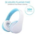 thumbnail image 3 of Auriculares Bluetooth inalámbricos, auriculares con micrófono, plegables y ligeros, modo MP3 y radio FM para teléfonos móviles, portátiles, TV Adepaton 2033160-3, 3 of 9