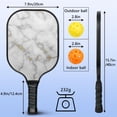 thumbnail image 4 of Pickleball Paddles Set Of 2, Fiberglass Surface, Turquoise Marble Pattern, 4 Balls & Bag, 4 of 5
