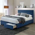 thumbnail image 2 of Asali Beige Fabric Twin Bed with Button Tufting and Nail Headed Wings, 2 of 4