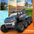 thumbnail image 2 of Amphibious Remote Control Car 8WD RC Monster Truck with 2 Rechargeable Batteries for Boys Age 8-12 Offroad Waterproof RC Pickup 2.4GHz All Terrain RC Drift Cars Beach Pool Toys Gifts for Kids Blue, 2 of 6