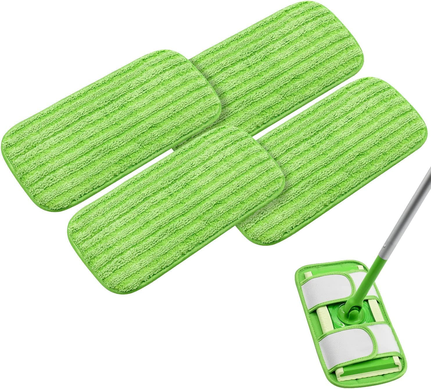 Home Times 4 Packs Reusable & Washable Mop Pads Compatible with Swiffer Sweeper Mops Washable