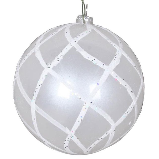 Vickerman MT198011D Ornement en Filet à Paillettes Blanches 4 Po. - 3 par Sac