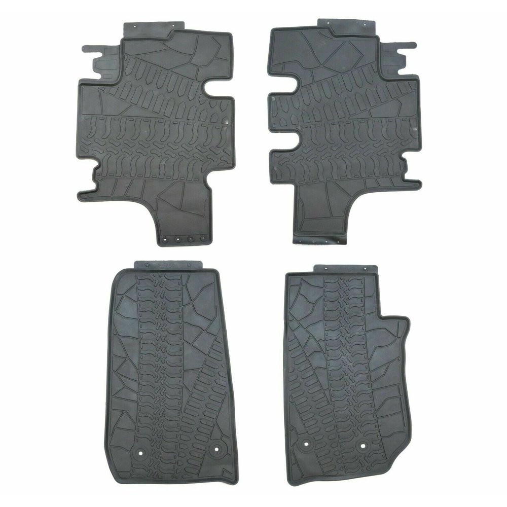 Black Rubber All Weather Floor Mats for Jeep 2007 2016 Wrangler