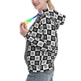 thumbnail image 2 of Lsque Checkerboard With Snowflake 1 Pattern Casual Women's Hoodie,Hooded Sweatshirt with Kangaroo Pocket,Pullover Hoodie with Eye-catching Drawstrings-Medium, 2 of 7