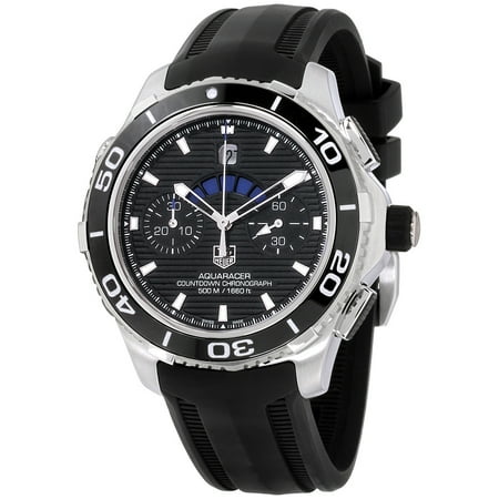 Aquaracer Silver Dial - Tag Heuer Aquaracer Black Dial Silicone Strap Men's Watch CAK211AFT8019