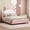 Pink, variant on Daatumm Twin Upholstered Bed with Whimsical Unicorn Headboard & Footboard - Twin Platform Bed with Pink/White Soft Fabric Frame for Theme Bedrooms