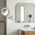 thumbnail image 2 of Jerdon Wall-Mounted Makeup Mirror With Lights - Chrome Lighted Makeup Mirror with 8X Magnification - Model HL88CL, 2 of 8