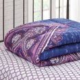 thumbnail image 3 of Mainstays Purple Medallion 6 Piece Bed in a Bag Comforter Set With Sheets, Twin/Twin XL, 3 of 8