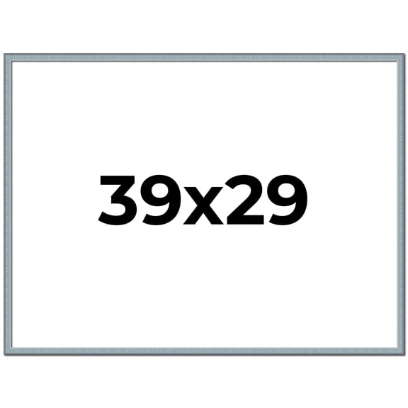 39x29 Frame Blue Scuffed Farm Board Solid Wood Picture Frame Width 0.75 Inches | Interior Depth 0.5