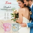 thumbnail image 2 of MMTX Mr and Mrs Couples Coffee Mugs - Wedding Gift for Bride and Groom - Gifts for Bridal Shower Engagement Wedding and Married Couples Anniversary - 13 oz Ceramic Marble Cups with Angel Keychain, 2 of 7