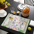 thumbnail image 3 of Easter Placemats Set of 6, Spring Rustic Rabbit Botanical Flowers Eggs Plaid Placemats for Dining Table, Place Mats for Kitchen Tabletop, Waterproof Wipeable Dining Table Mats Set, 3 of 9
