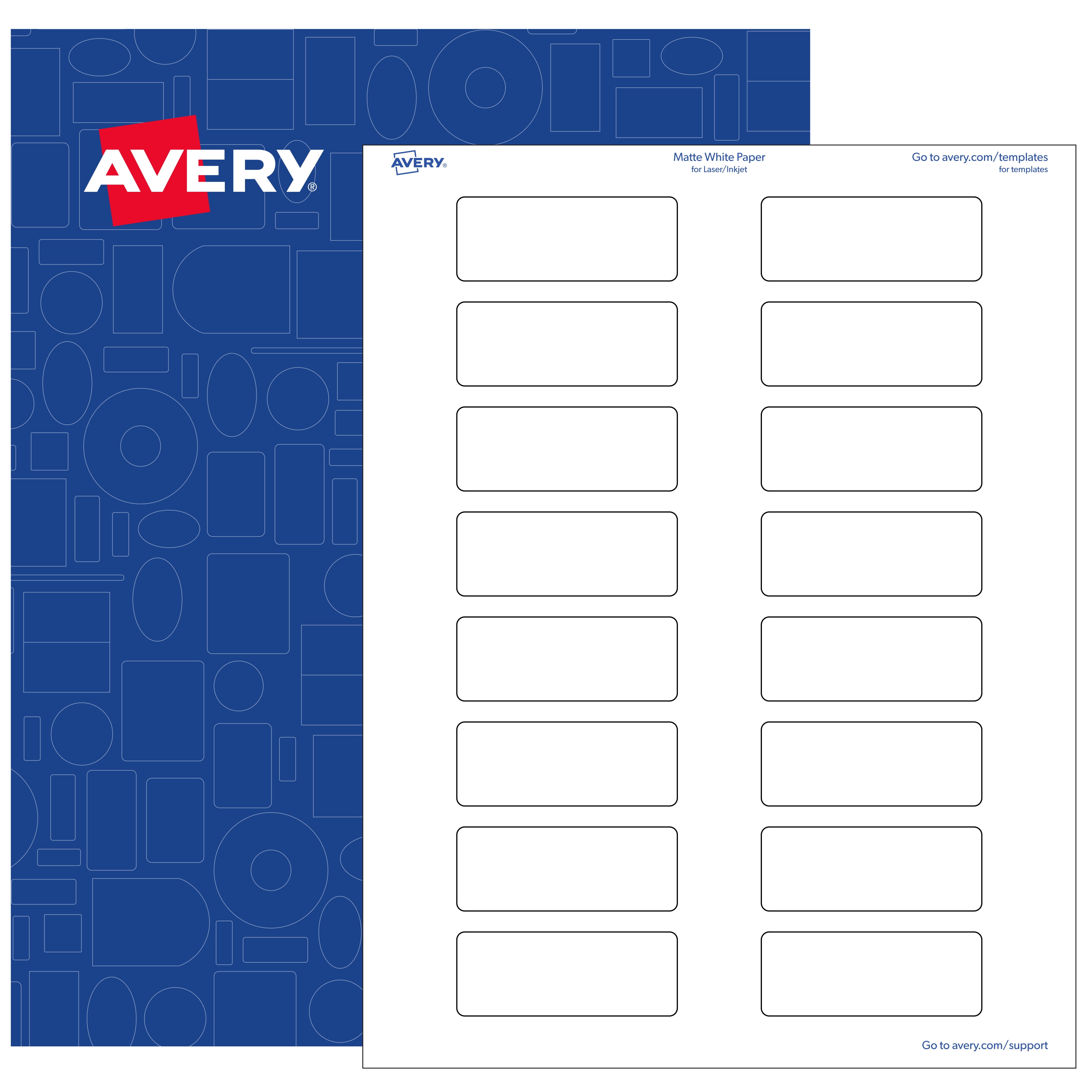 Avery Rectangle Labels 1 X 2 5 8 White Matte 16 000 Printable 