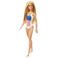 thumbnail image 4 of Barbie Doll, Blonde, in Swimsuit with US Flag Barbie -, 4 of 6