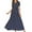 Blue, variant on Womens Maxi Dress, Women Round Neck Short Sleeve Beach Polka Dot Bage Long Dress, Plus Size Summer Casual Beach Party Long Dress Navy XL