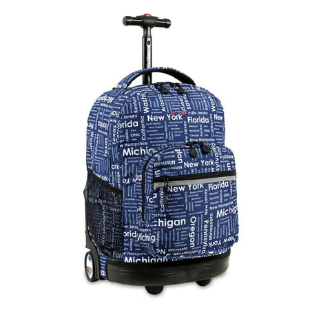 J World Sunrise 18" Rolling Backpack - Road Trip