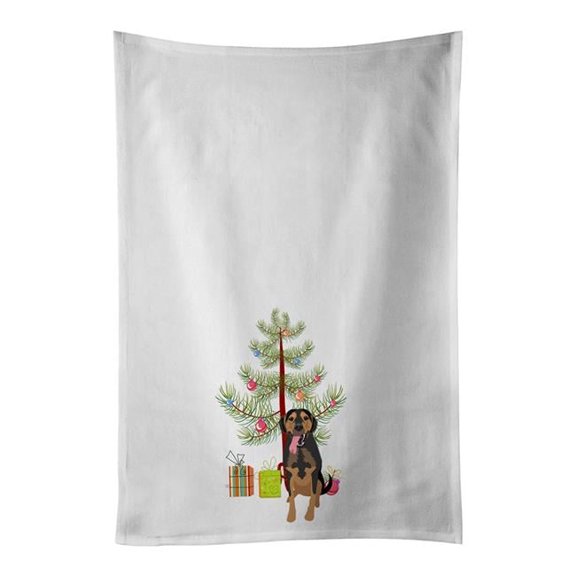 Carolines Treasures WDK3144WTKT 28 x 19 in. Unisex Rottweiler Black & Tan No.4 Christmas White Dish Towels Kitchen Towel - Set of 2