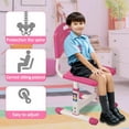 thumbnail image 4 of Ensemble Bureau et Chaise pour Enfants Hauteur Réglable Table Ergonomique pour Enfants avec Tiroir de Rangement Bureau d'Étude pour Enfants Devoirs pour Enfants de 3 à 10 Ans (Rose), 4 of 7
