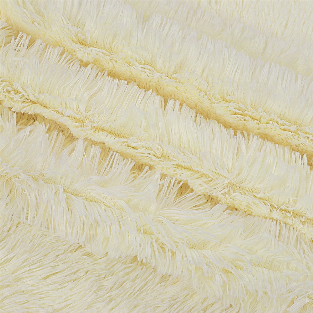 Unique Bargains Double-sided Fluffy Shaggy Faux Fur Blanket Cream Twin(60" x 80")