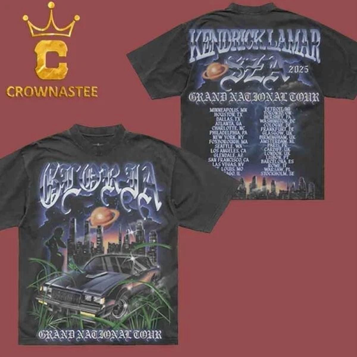 トップス GNT Gloria Bug Tour T-Shirt Kendrick Lamar Grand National Tour 2025 GNT Gloria Bug Shirt