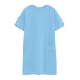 thumbnail image 4 of Wovilon Women's Dresses, Casual Summer T Shirt Dresses for Women, Crew Neck Short Sleeve Loose Fit Tunic Dress with Pockets, Lightweight Breathable Vacation Travel Everyday Wear, 4 of 6