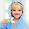 thumbnail image 4 of 4 Packs Kids U Shaped Toothbrush with Silicone Bristles Massage Toddler Toothbrush, 4 of 5