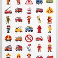 thumbnail image 4 of 35pcs-50pcs Cartoon Stickers Firefighter Kids Stickers Emergency Vehicles Funny Stickers for Notebooks Luggage, 4 of 9