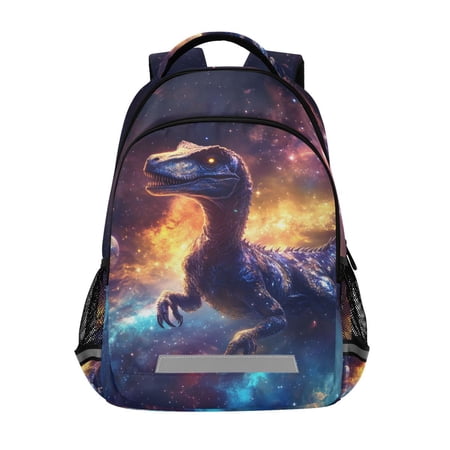 ALAZA Dinosaur in Starry Night Backpack Elementary School Bag Bookbag Travel Rucksack