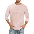 thumbnail image 1 of Men'S Round Neck Three-Quarters Sleeve Top Casual Fashion T-Shirt 3XL, 1 of 5