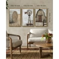 thumbnail image 5 of 16x24in Natural Framed Farmhouse Wall Art Vintage Rustic Windmill Barn Cornfield Pictures Framed Painting Landscape Countryside Rural, 5 of 8