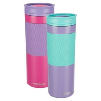 COOL GEAR 2 Pack 20oz Amelia Coffee Travel Mug with Spill Resistant Slider Lid - Purple/Pink