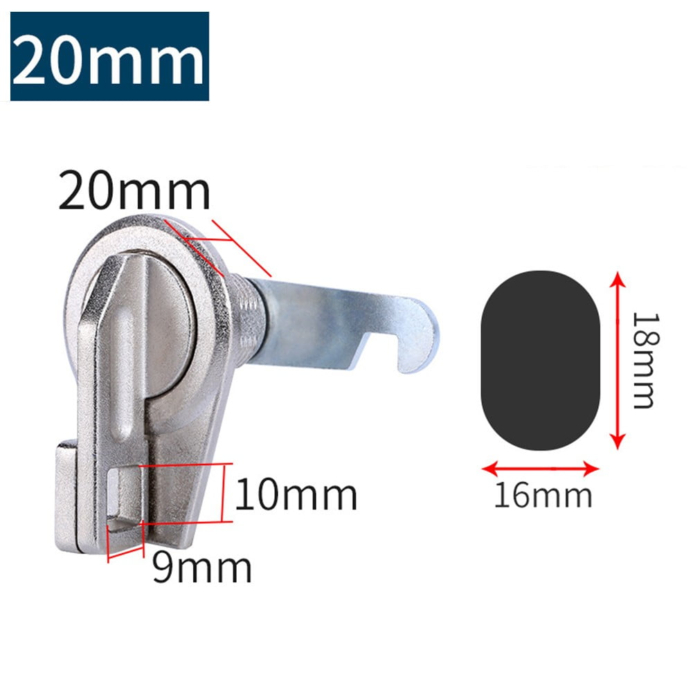 Zinc Alloy Padlockable Cam Lock – Rotating Tongue Lock For Cabinets, Lockers, Mailboxes (16mm/30mm Mounting Options)