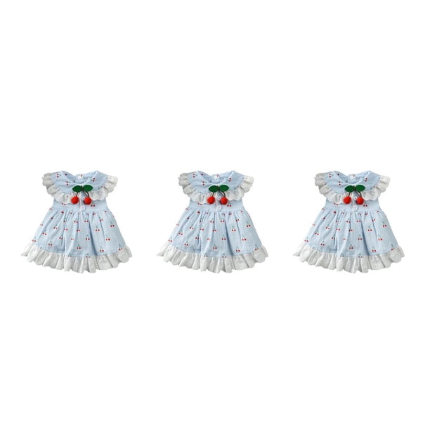 Methold Ropa para mascotas Vestidos transpirables Ropa para mascotas Faldas de moda Patrón encantador Animales Trajes Disfraces Fiesta Suministros de Azul SG 3piezas Methold CBP189344