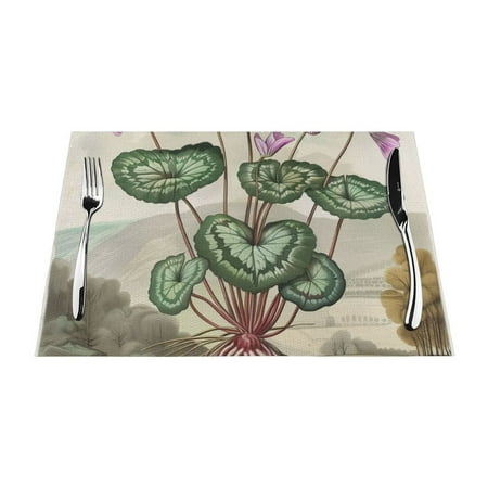 

Illustration of with Heart-shaped and Delicate Flowers Table mat can be wiped dinner mat set felt can be wiped heat-resistant waterproof and non slip dinner mat rectangular thick mat