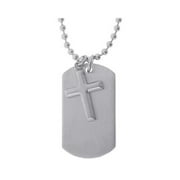 GOLDNROX Stainless Steel Cross and Dog Tag Pendant